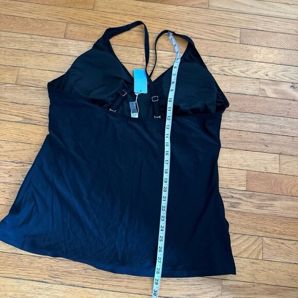 NEW Womens Size 24w Yonique Black Tankini Swim Top - Picture 5 of 7